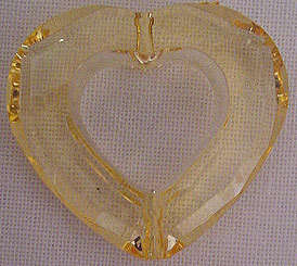 Glitters like Glass - Facetted 'AMBER' Colour Acrylic Heart Component 30.0x34.0x11.0mm