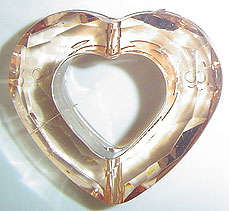 Glitters like Glass - Facetted 'TOPAZ' Colour Acrylic Heart Component 30.0x34.0x11.0mm