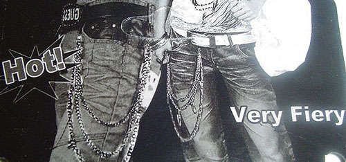 GOTH* CYBERPUNK* BIKER* JEAN CHAIN #001 "PEACE SYMBOL"