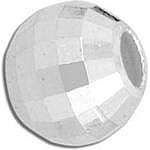 20mm Facetted Metallic Coated Disco/Mirror Ball Round Bead in Silvertone Acrylic