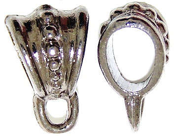 15x10x8mm Feed Through Spacer Bail in Antiqued Tibetan Silvertone Metal