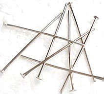 70mm Head Pin with 0.75mm gauge and 2mm Flat Head in Cupronickel Plated Silvertone Metal