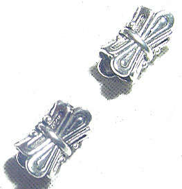 13x9mm Ethnic Tribal Double End Bead Cap, 3mm Inner Hole, in Antiqued Tibetan Silver