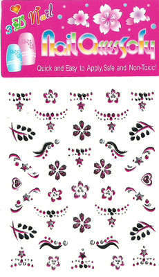 DIY Metallic Gloss Nail & Body Art Stickers Sheet 14