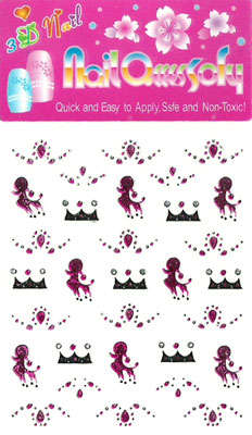 DIY Metallic Gloss Nail & Body Art Stickers Sheet 19