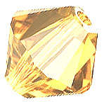 6mm LIGHT GOLDEN TOPAZ Glass Crystal Facetted Bicone