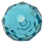 8x6mm Faux Crystal Blue Facetted Acrylic Rondelle