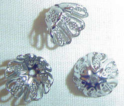 10mm Silvertone Metal Foil Bead Cap