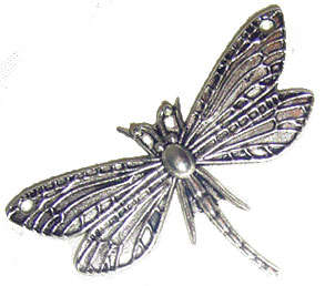 50x30mm Lead-Free Antiqued Tibetan Silver Dragonfly 1/1 Pendant Connector