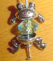15x10x8mm Antiqued Tibetan Silver Frog, 15x8x7mm Base, Charm Bead Cap