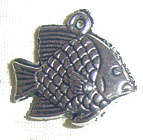 17mm Tibetan Silver Double-sided Fish Charm
