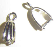 15x7mm (Approx. 7x4mm Pinch Gap) Silver Plated Flared Pinch Bail