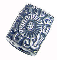 Focal Beads: 18x14x7mm Antiqued Silverplated CCB Metallised Acrylic Bead