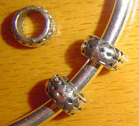 WINTER SALE on 4x7mm Tibetan EURO BEAD Spacer, 5mm hole - (per bead) - Will fit Pandora