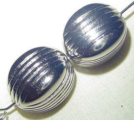 17x13mm Silverplated CCB Metallised Acrylic Striated Bead