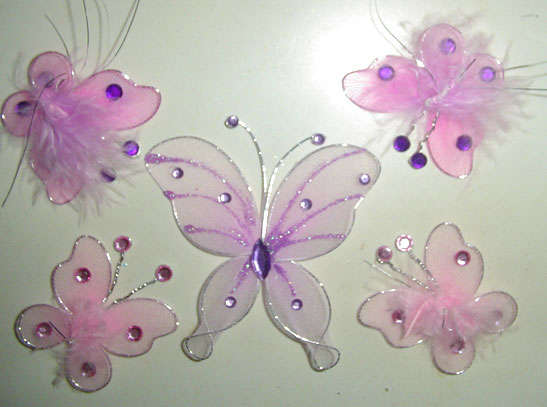 Stocking Butterflies - Pink/Purple (5pcs)