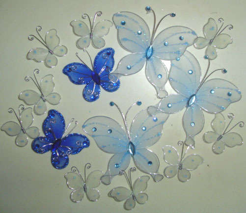 Bulk lot Stocking Butterflies - Blue (14pcs)