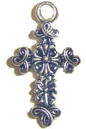 32mm Drop, Tibetan Silver Cross Charm