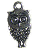 18mm Tibetan Silver Owl Charm, Double-sided - Lovely!