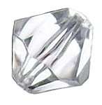 6mm Faux Crystal Clear Facetted Acrylic Bicone