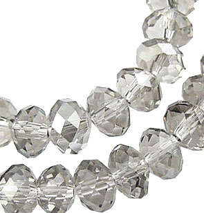 8x6mm Faux Crystal Clear Facetted Acrylic Rondelle