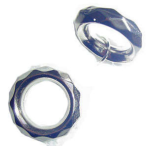 DESIGN YOUR SKINNY - 18x4mm, 11mm hole, CCB  Metallised Acrylic Facetted Ring Bead for your Skinny