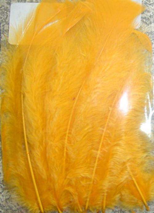Pack of 10 Quality Turkey Flats, Golden Orange/YELLOW  (For Earrings, DreamCatchers, Mobiles)