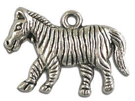 16mm Tibetan Silver Zebra Charm.  Clearance SALE
