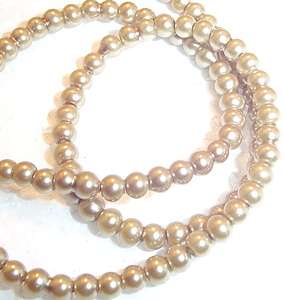 4mm Round Glass Pearls String #07 - String of 129 pcs (ie starts at 2c/pc)