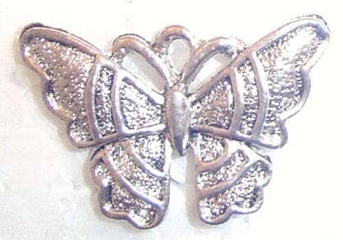 17mm Silver Cast Butterfly Charm