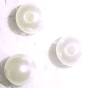 SALE! Lovely Glossy Pearlescent CREAM 8mm Faux Pearl Round Acrylic Bead