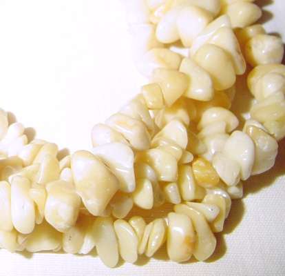 20cm Length Creamy Yellow Jade SP Gemstone CHIP Beads