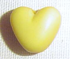 10x9x8mm GROOVY Heart Bead in Psychadelic Yellow