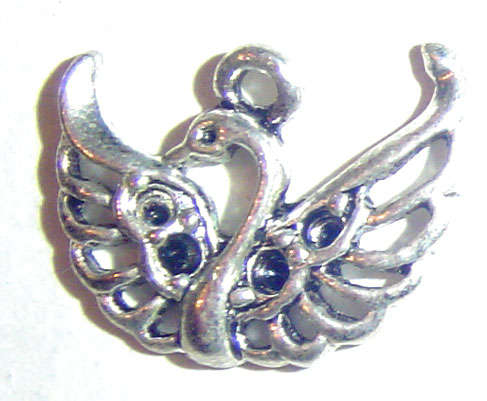 18x14mm Tibetan Silver Swan Charm