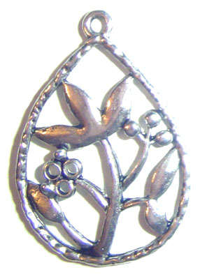 31x21mm Tibetan Silver Floral Pendant