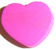 17x15x6mm Funky Wooden Heart Bead in Psychadelic Pink