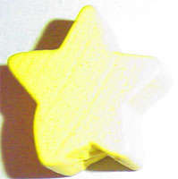 15x8mm Funky Wooden Star Bead in Psychadelic Yellow