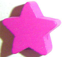 15x8mm Funky Wooden Star Bead in Psychadelic Pink