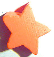 15x8mm Funky Wooden Star Bead in Psychadelic Orange