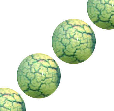 8mm Green Coloured Eggshell Crackle Round Bead