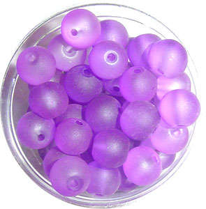 8mm Lavender Iced Round Glass Beads