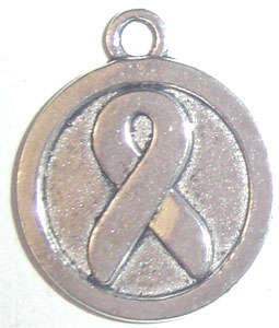 23mm Tibetan Silver Awareness Ribbon Charm
