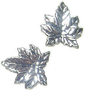 LOVELY!  VERSATILE! +/-27mm Silver Metallised Acrylic Leaf Decorative Charm, pack of approx 25pcs