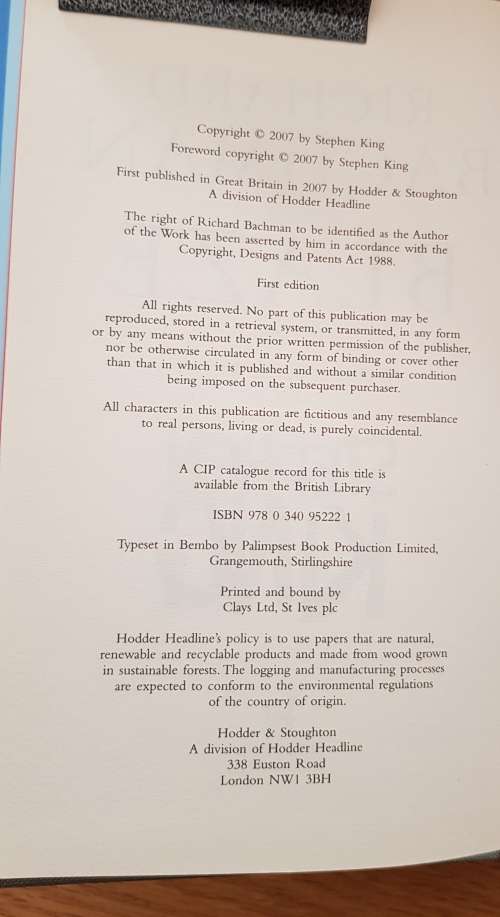 Blaze  Richard Bachman - Stephen King (Horror).