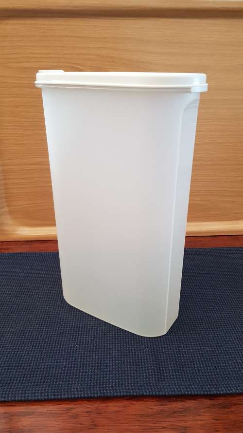 Vintage Tupperware canister storage.  1x Tall Oval canister (colourless/see through) with secure lid