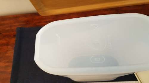 Vintage Tupperware canister storage.  1x Tall Oval canister (colourless/see through) with secure lid