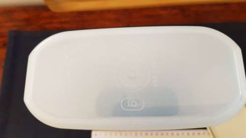 Vintage Tupperware canister storage.  1x Tall Oval canister (colourless/see through) with secure lid