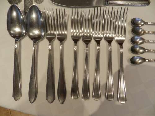 Dutch Vintage  Gero Zilmeta Stainless Steel Cutlery Set. Circa 1960s.  40pce