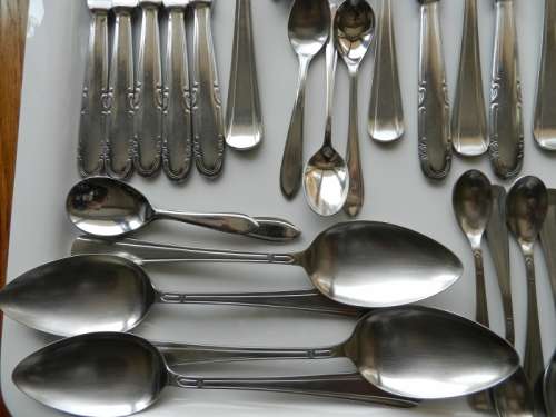 Dutch Vintage  Gero Zilmeta Stainless Steel Cutlery Set. Circa 1960s.  40pce