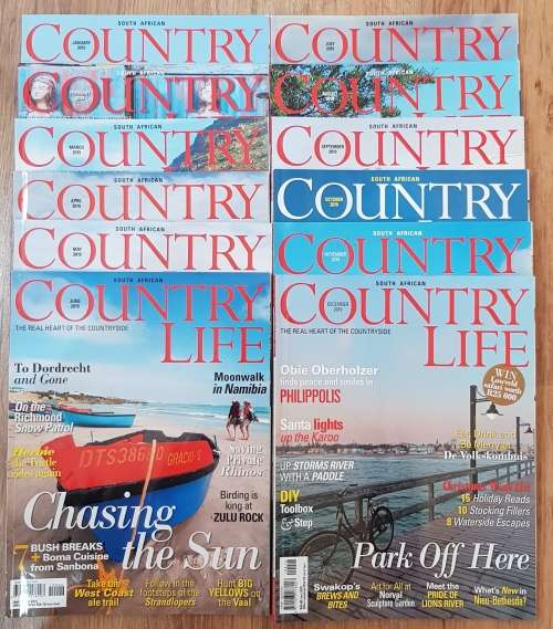 Magazines: Country Life 12x Magazines - Year 2019. Issue No: 270 to No: 281  Issues January to Decem